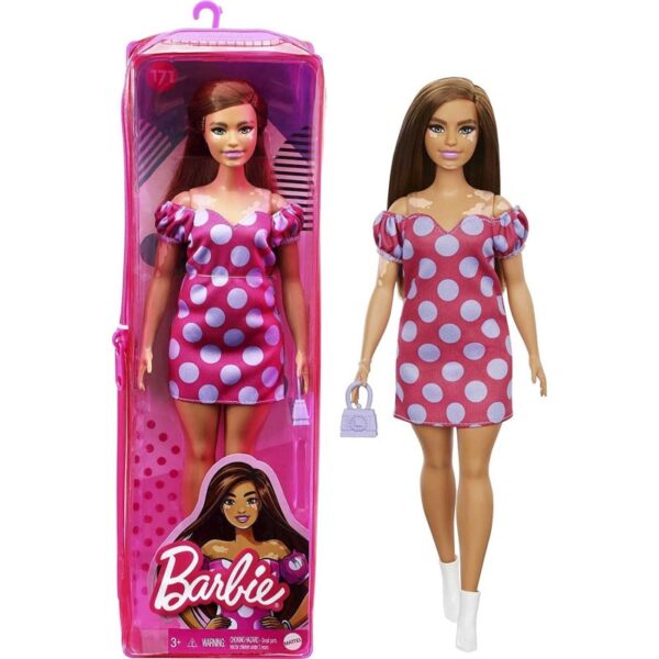 BARBIE FASHIONISTA VITILIGO CON VESTIDO DE LUNARES