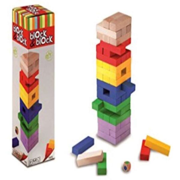 BLOCK A BLOCK MADERA COLOR 54PIEZAS