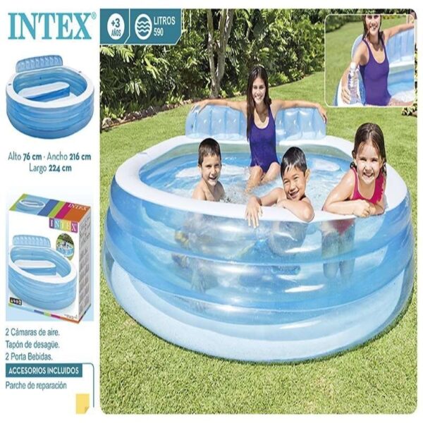 PISCINA  FAMILIAR  C/ SILLON  224X216X76