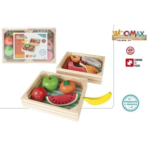 SET 2 CAJAS CON ALIMENTOS MADERA