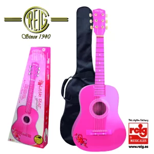GUITARRA MADERA 75CM – COLOR ROSA