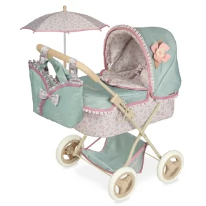 Coche de muñeca plegable con sombrilla DE CUEVAS 85045 – para muñecas de hasta 48 cm.