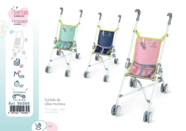 Silla de muñeca plegable - ROSA - para muñecas de hasta 48 cm. - Imagen 2