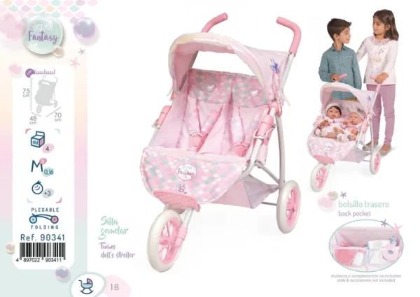 Silla gemelar plegable   - para muñecas de hasta 50 cm. - Imagen 4