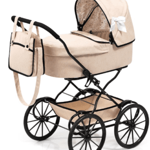 Cochecito de muñeca(+REGALO GRATIS) nostálgico, clásico, con cesta integrada, Bayer Design 14375AA