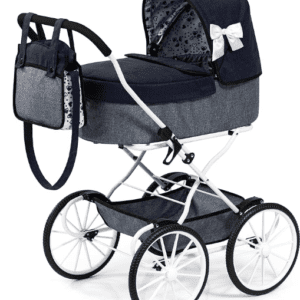Cochecito de muñeca(+REGALO GRATIS) nostálgico, clásico, con Cesta integrada, Bayer Design 14381AA